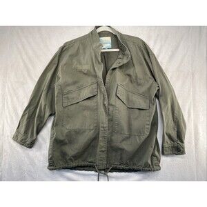 Military Style Utility Jacket Womens Size XL Cali 1850 Olive Green Minimalist